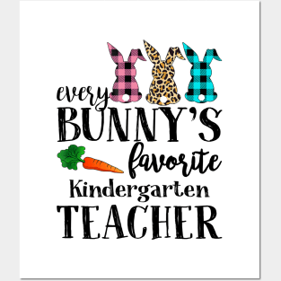 Every Bunny's Favorite Kindergarten Teacher Leopard Buffalo Bunny Easter Day Posters and Art